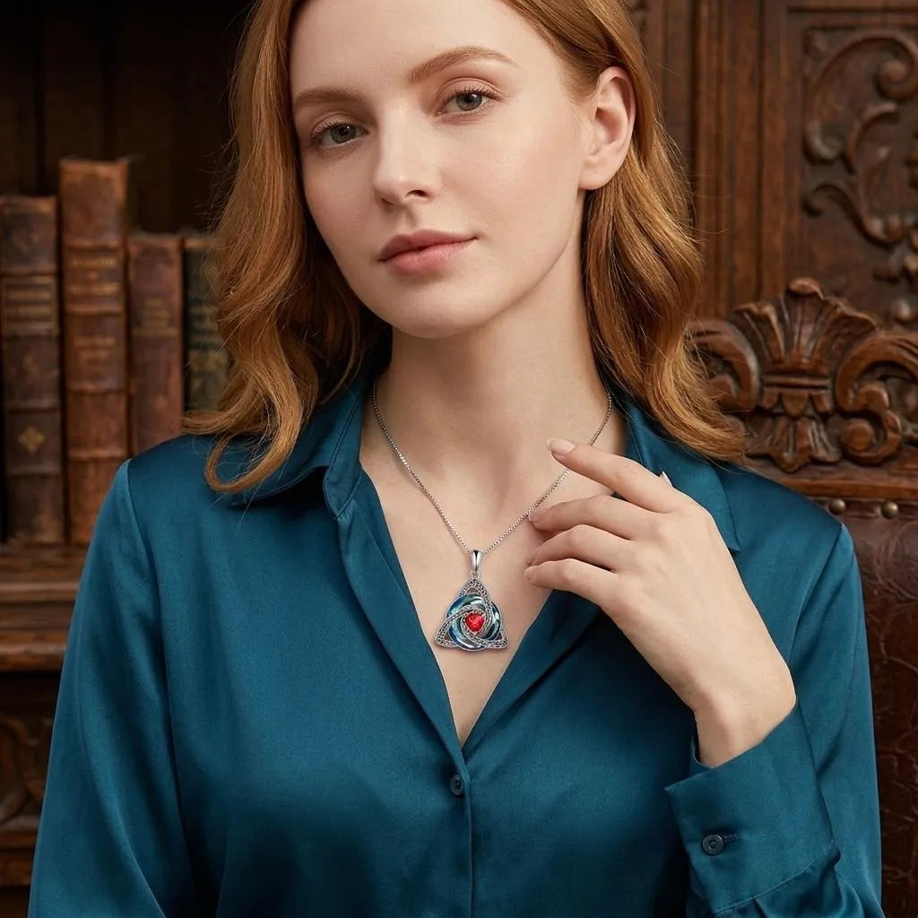 🔥LAST DAY 50% OFF - ✝️12-Month Birthstone Celtic Trinity Knot Necklace 💖