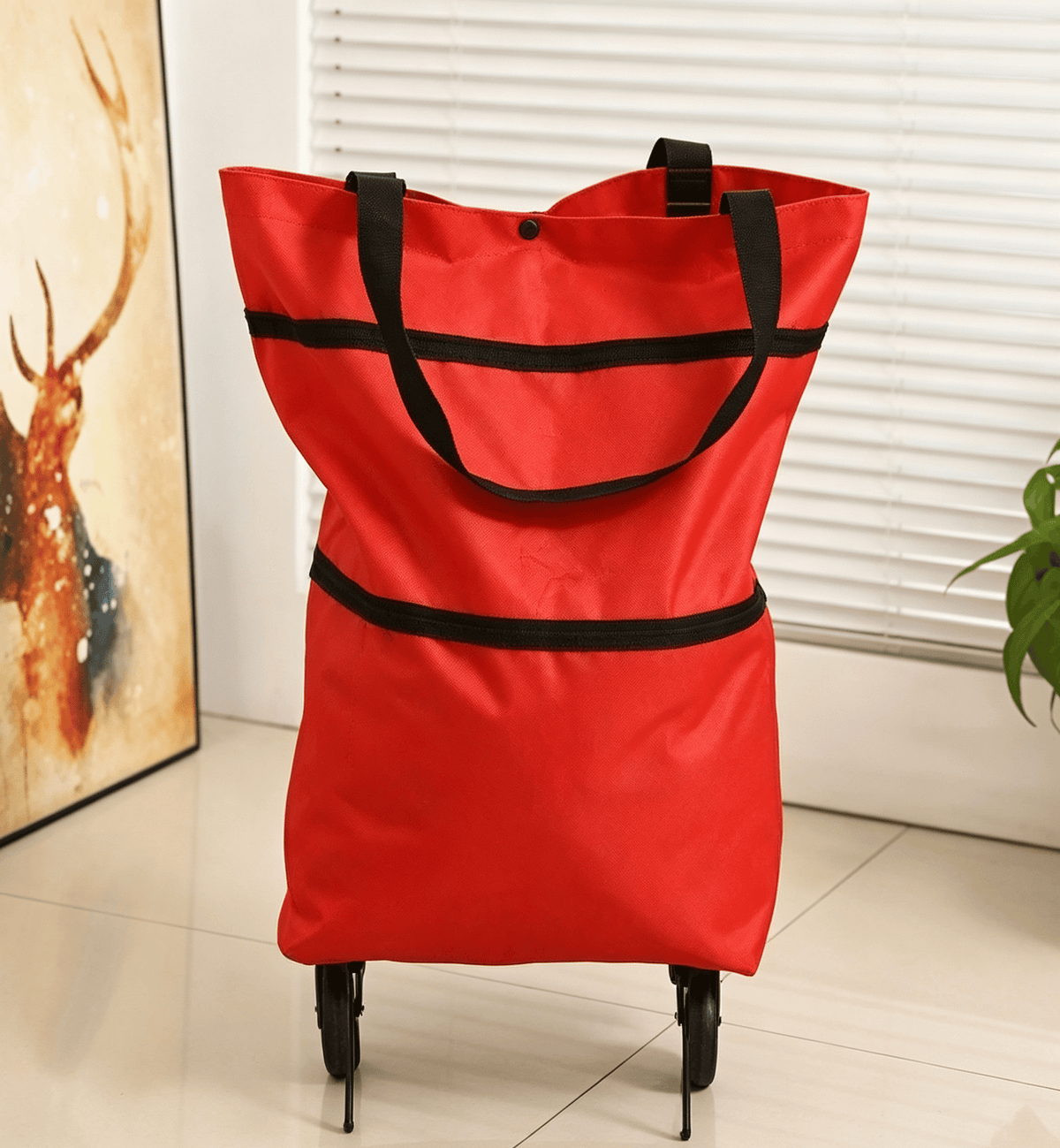 Collapsible rolling shopping bag