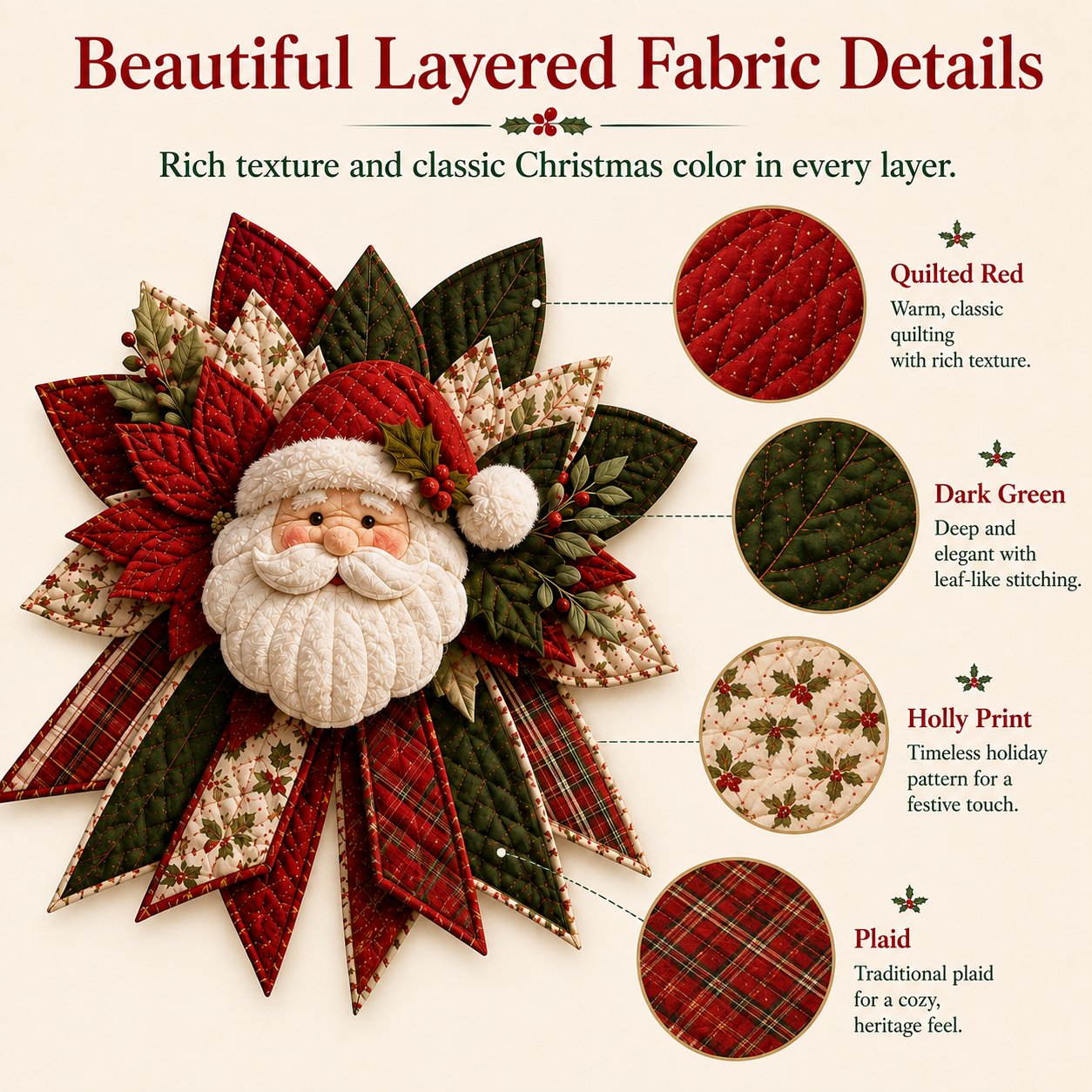 ⏳ Last Day 49% OFF – 🎅 Beginner-Friendly Oversized Santa Patchwork Door Hanger Sewing Kit | Complete Kit with All Tools & Step-by-Step Guide Included 💕