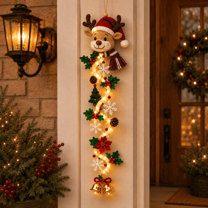 ⏳ 65% OFF – 🎄MerryCascade™ Glowing Christmas Door Hanger | 6 Festive Lighted Designs with Warm Glow, Dimensional Details & Space-Saving Vertical Décor ✨