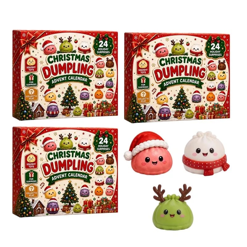 Weihnachts-Adventskalender mit Teigtaschen-Squishys