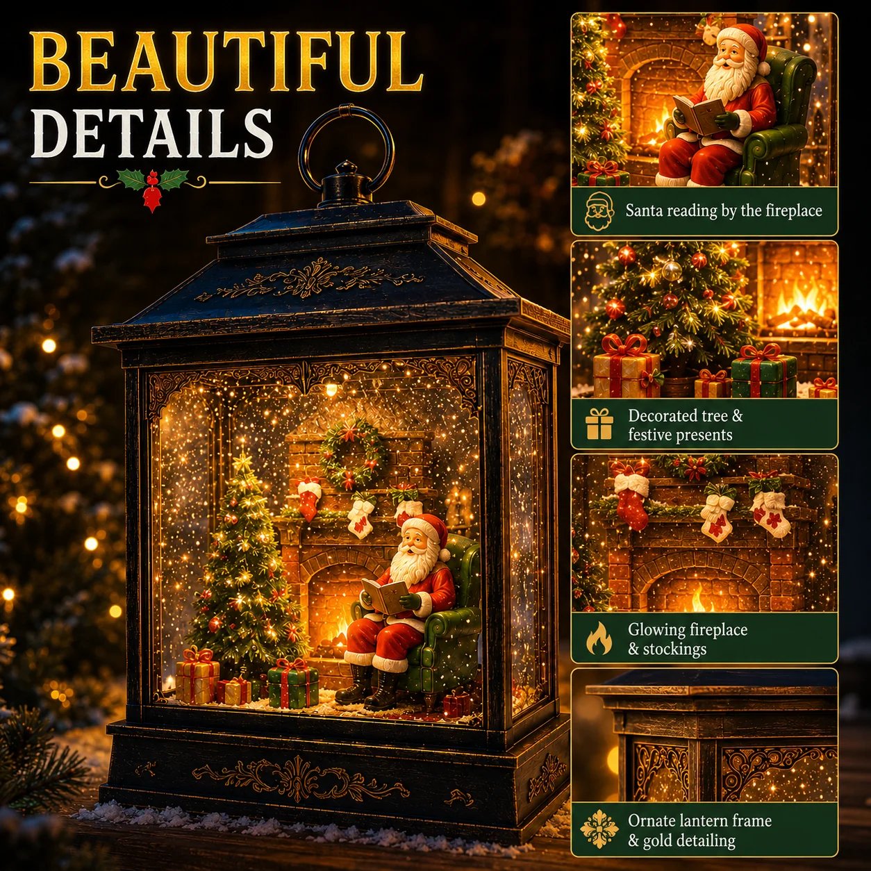💯🎅 Santa’s Magical Fireplace Lantern-🎄 Bring the Magic of Christmas Home ✨