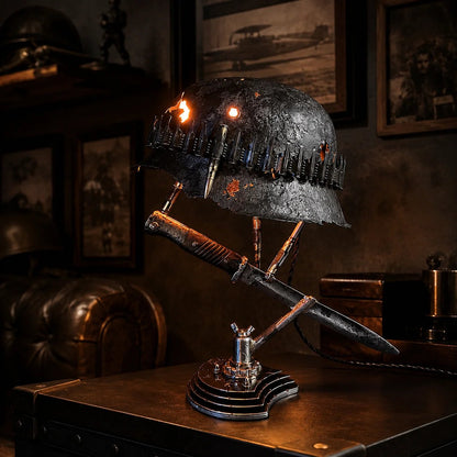 🪖 War Relic Vintage Helmet Table Lamp🎁