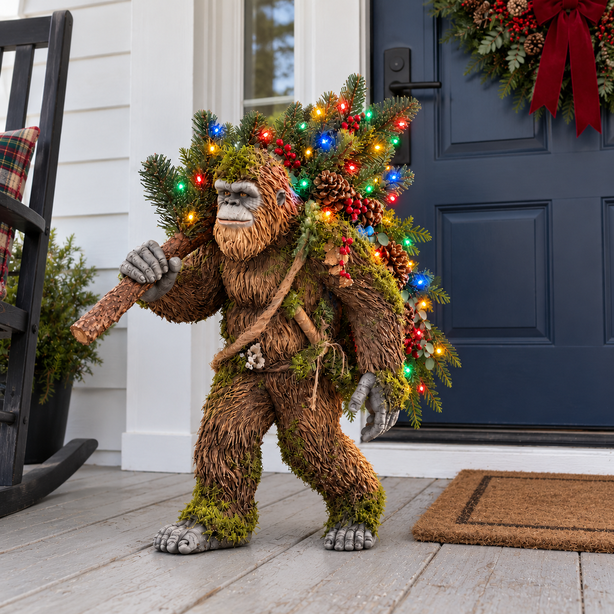 🎄 Woodland Bigfoot – Lighted Christmas Porch Decor
