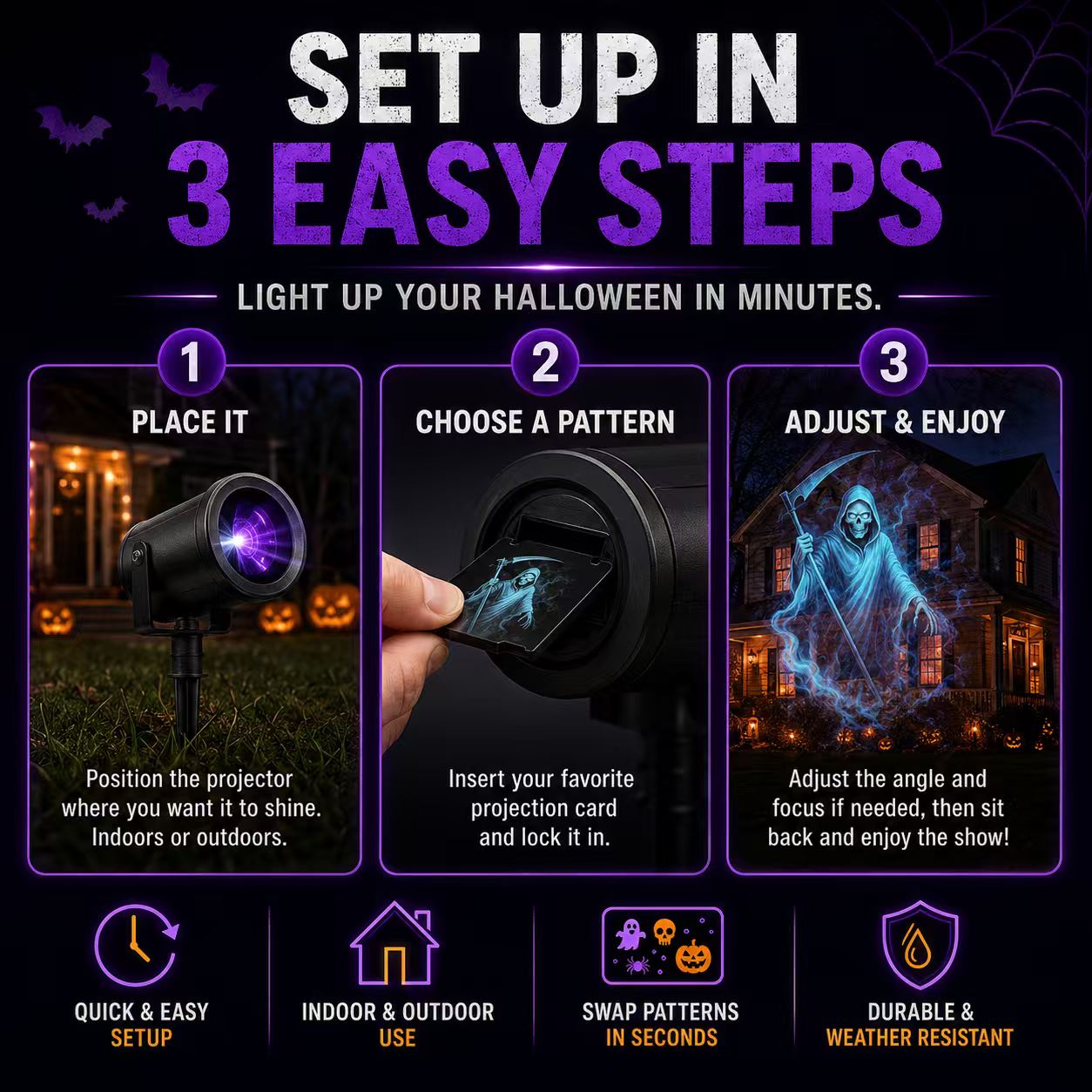 🎃32FT HD Halloween Projector | That Disappoint Your Halloween Party | 10 Unique HD Projection Patterns