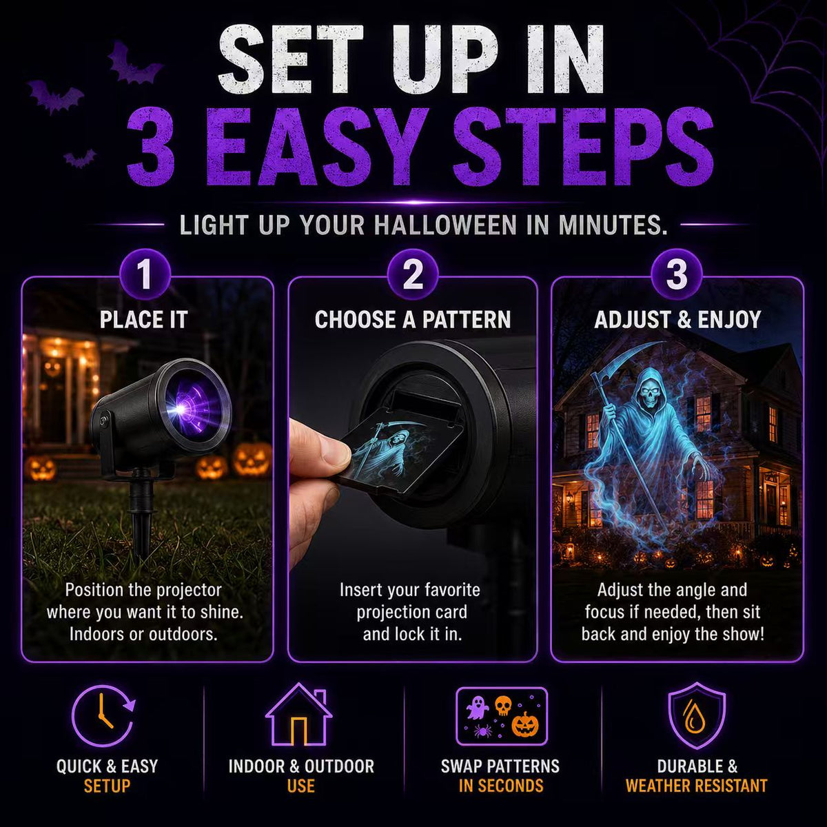 🎃32FT HD Halloween Projector | That Disappoint Your Halloween Party | 10 Unique HD Projection Patterns