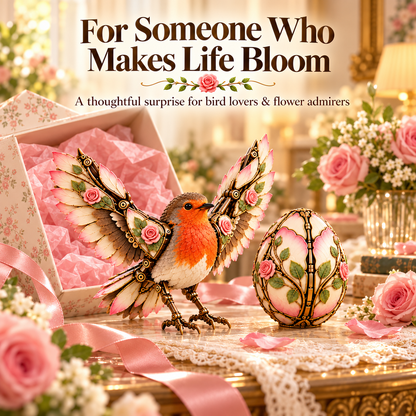 🌹🐦 Rosewing Robin – 2-in-1 Rose Egg to Mechanical Bird Transforming Figure