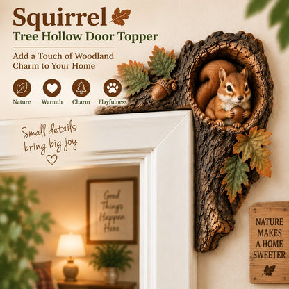 ⏰AHLWOAPEX TAG – 50 % RABATT 🐿️ Chipmunk Tree Hollow Door Topper | Woodland Animal Doorway Decor For Cozy Nature Homes
