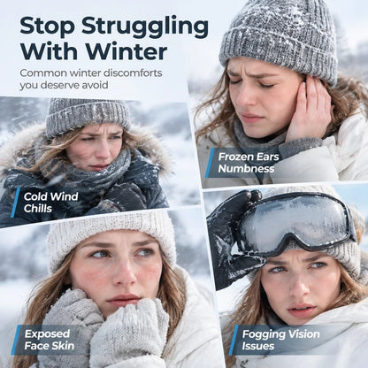 ❄️ 5-in-1 Winter Thermal Hat – Cozy Warmth & Wind Protection with Detachable Face Mask and Goggles