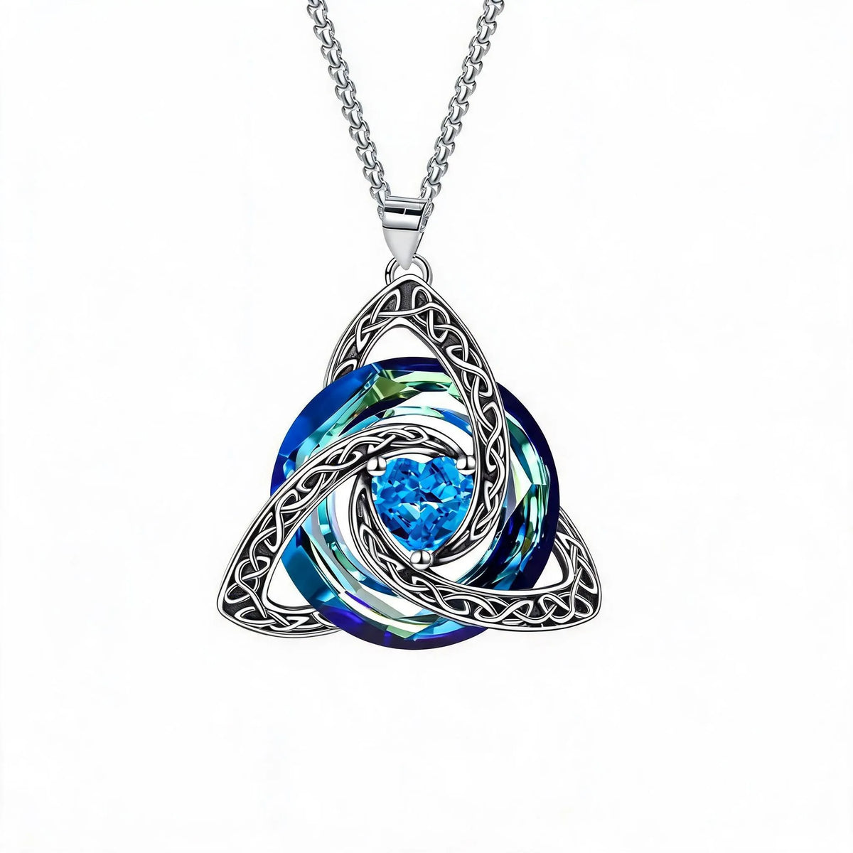 🔥LAST DAY 50% OFF - ✝️12-Month Birthstone Celtic Trinity Knot Necklace 💖
