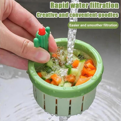 2pcs Cactus Kitchen Automatic Dumping Sink Filter