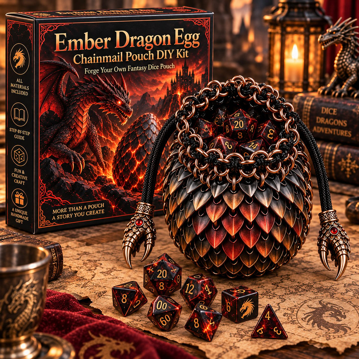🔥Last Day 49% OFF - 🐉 Dragon Egg Chainmail Pouch DIY Kit