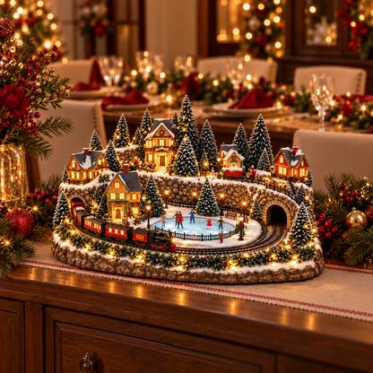 🔥 LAST DAY 49% OFF 🔥 Animated Holiday Train & Ice Rink Scene 🚂✨