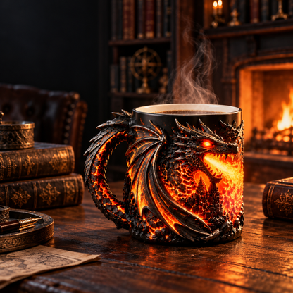 🐉✨  Dragonfire 3D Heat-Reveal Magic Mug | Add a Hot Drink. Awaken the Dragon.🔥