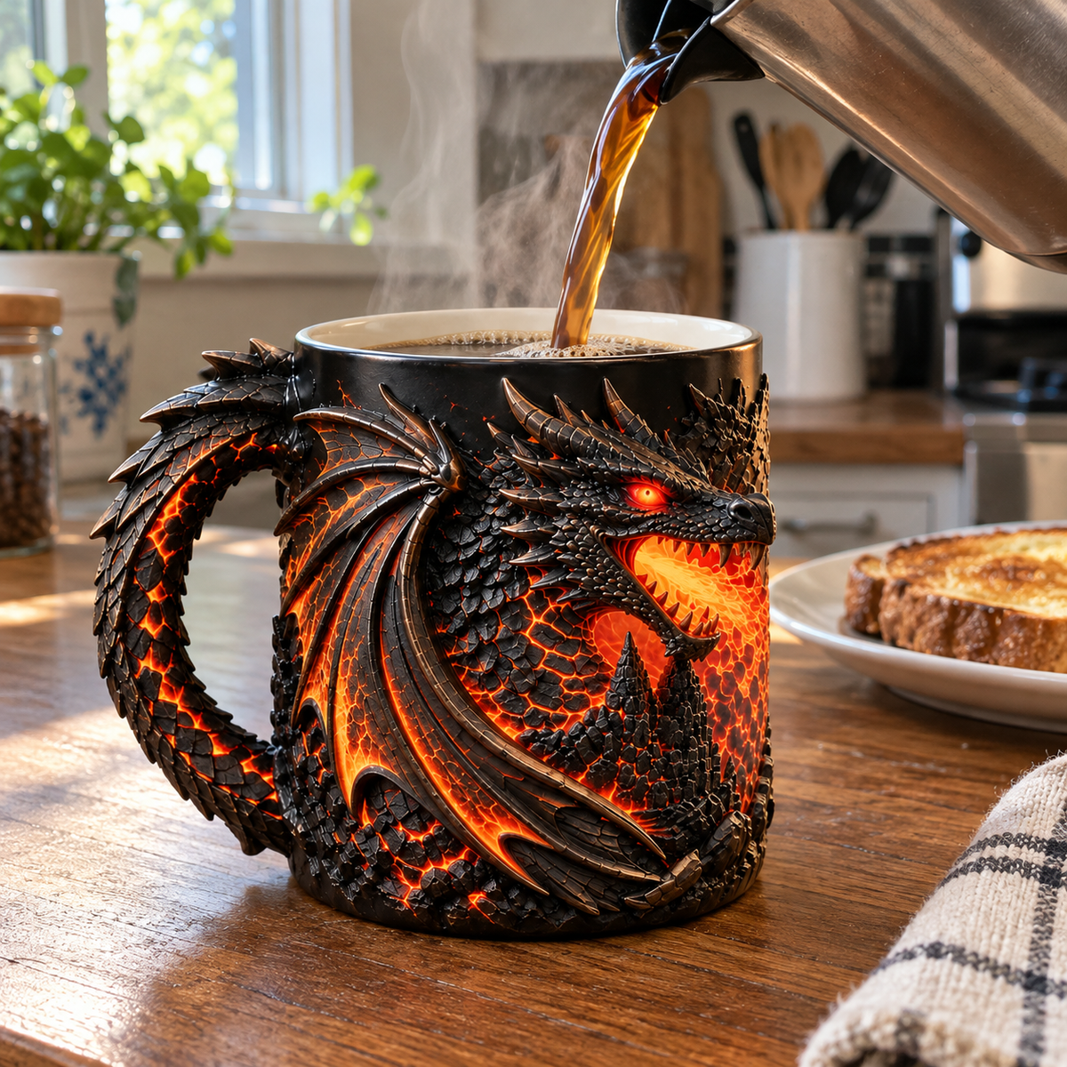 🐉✨  Dragonfire 3D Heat-Reveal Magic Mug | Add a Hot Drink. Awaken the Dragon.🔥