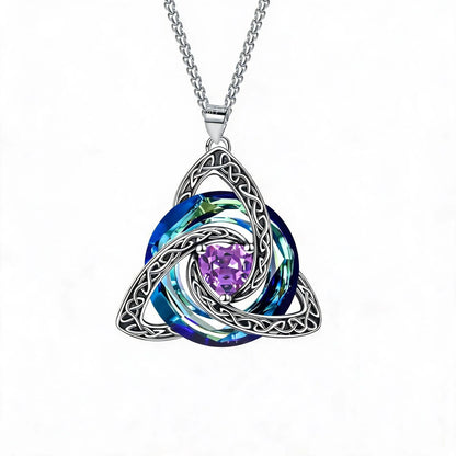 🔥LAST DAY 50% OFF - ✝️12-Month Birthstone Celtic Trinity Knot Necklace 💖
