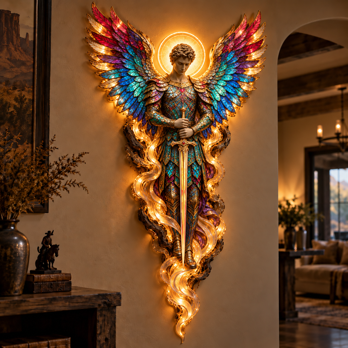 Gabriel angel wall sculpture