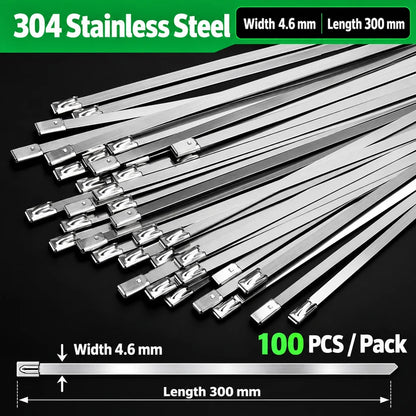 🔧 Stainless Steel Cable Tie Tool Kit – Includes 110 Self-Locking 304 Steel Ties