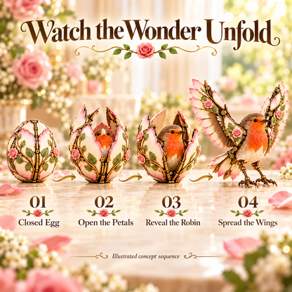 🌹🐦 Rosewing Robin – 2-in-1 Rose Egg to Mechanical Bird Transforming Figure