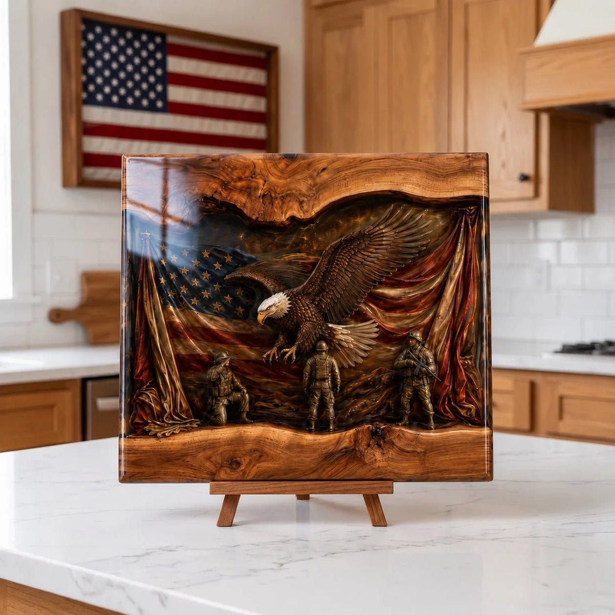 Veteran memorial wooden display board