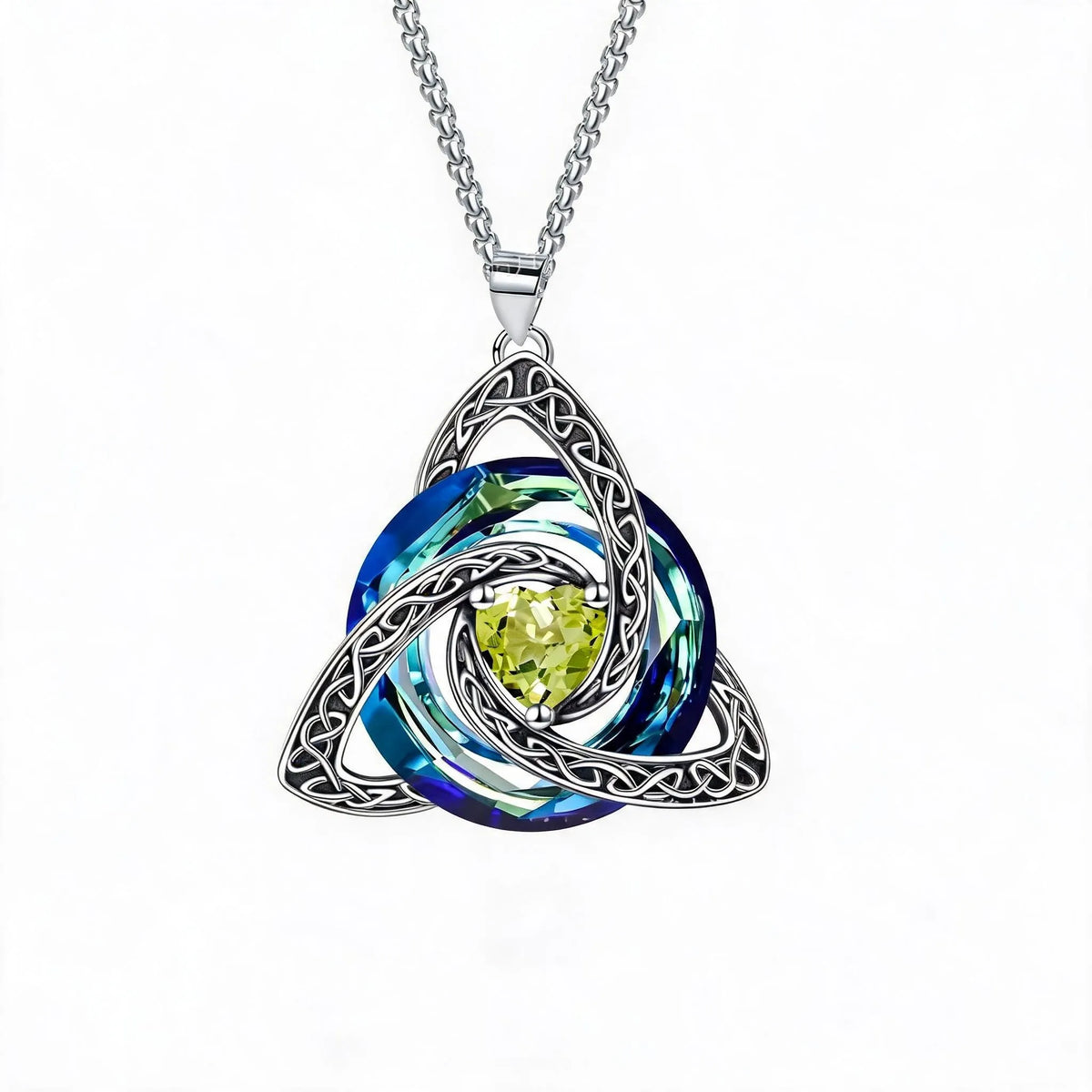 🔥LAST DAY 50% OFF - ✝️12-Month Birthstone Celtic Trinity Knot Necklace 💖