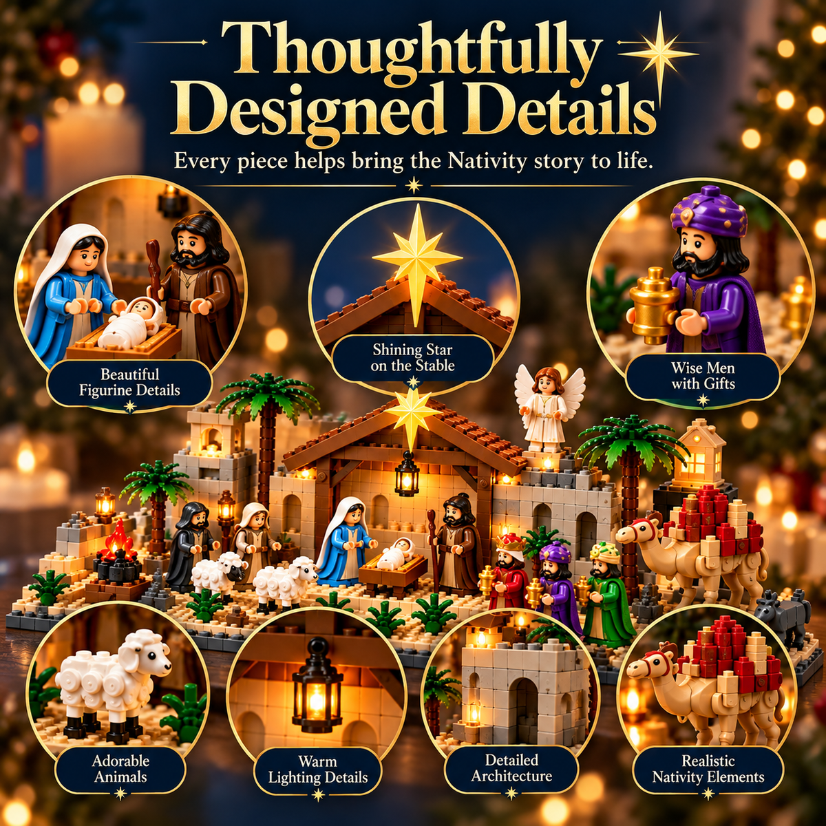 ⛪✝️Nativity Advent Calendar – 24-Day Buildable Christmas Nativity Set