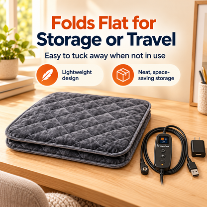 Heated Office Chair Pad – 3 Heat Levels, Digital Display & Auto Shut-Off