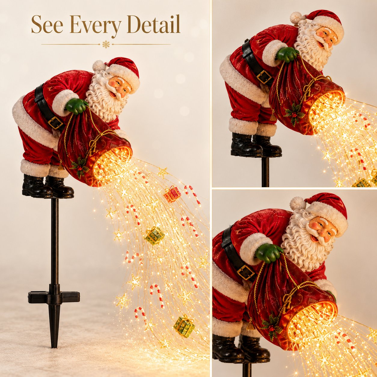 🎅Solar-Powered Christmas Garden Light: Santa Claus 'Magic Pour' Design