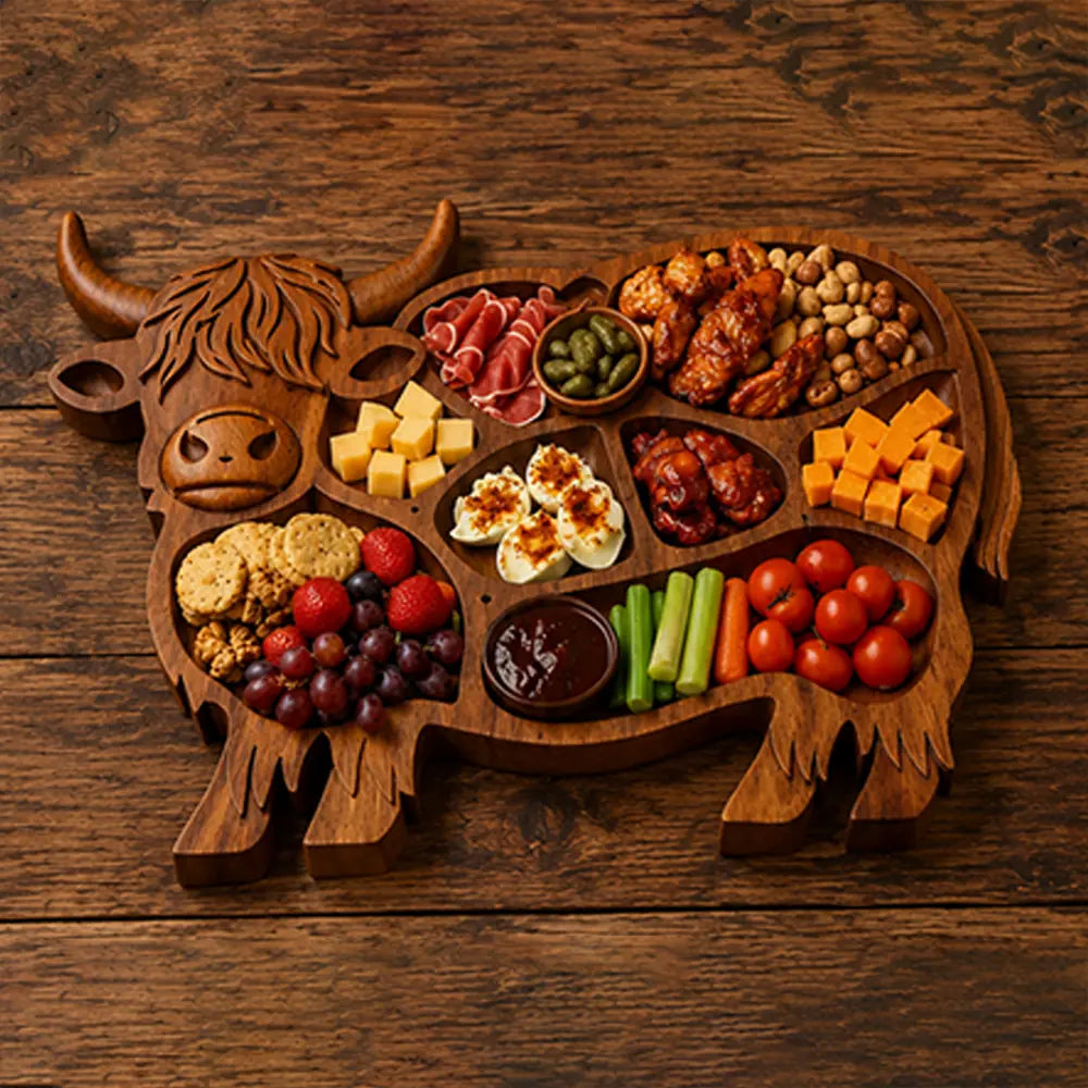 🔥🔥 Father's Day Special: Limited-Time Free Shipping! 49% OFF: Rustic Cow-Shaped Charcuterie Board