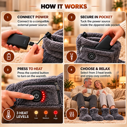 Heated Plush Slipper Boots