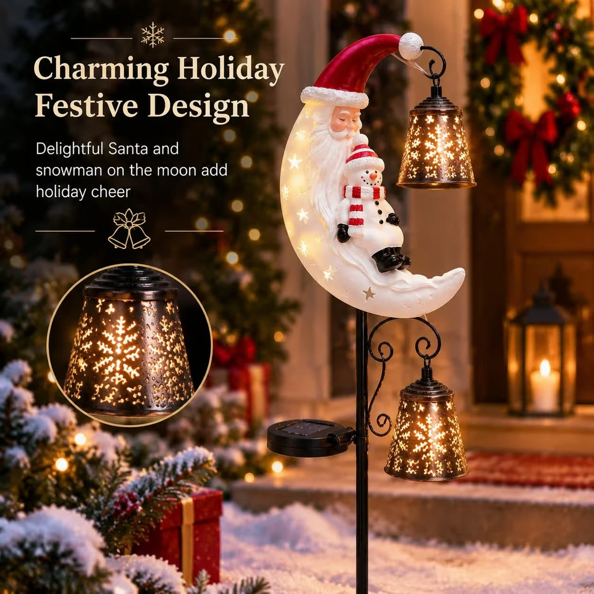 🎅Christmas Early Discount 49% Off - 🔥Santa’s Moonlight Lantern Solar Garden Stake⛄