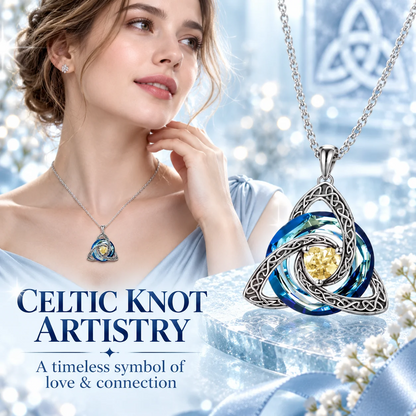 🔥LAST DAY 50% OFF - ✝️12-Month Birthstone Celtic Trinity Knot Necklace 💖