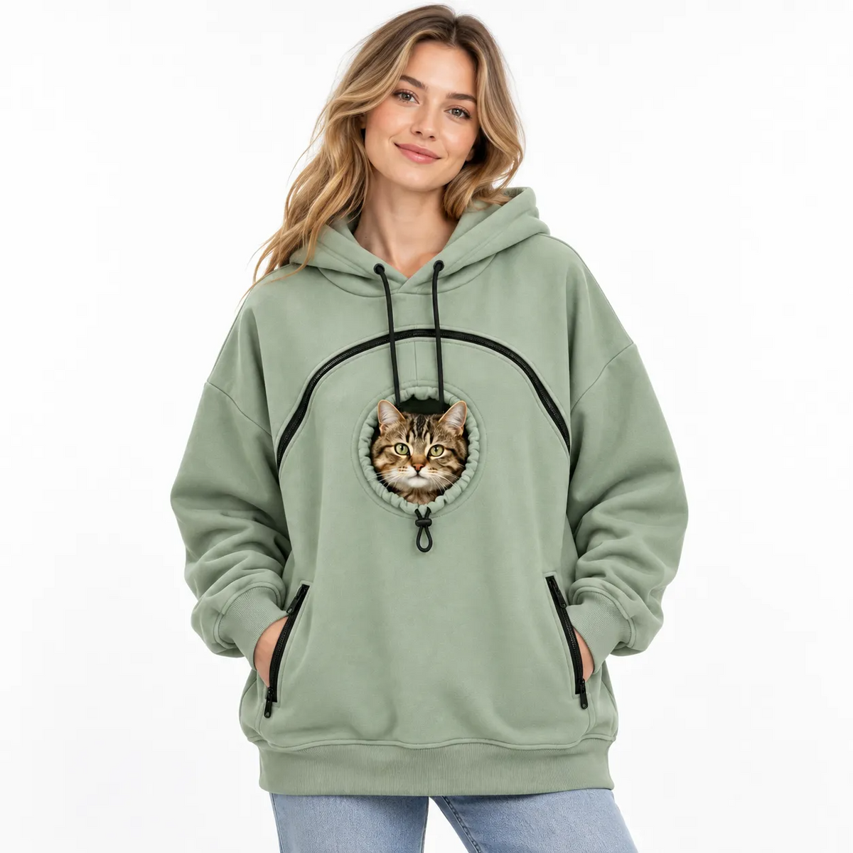 🐾 Cozy Fleece Pet Bonding Pouch Hoodie – Warm & Supportive Small Pet Carrier Clothing