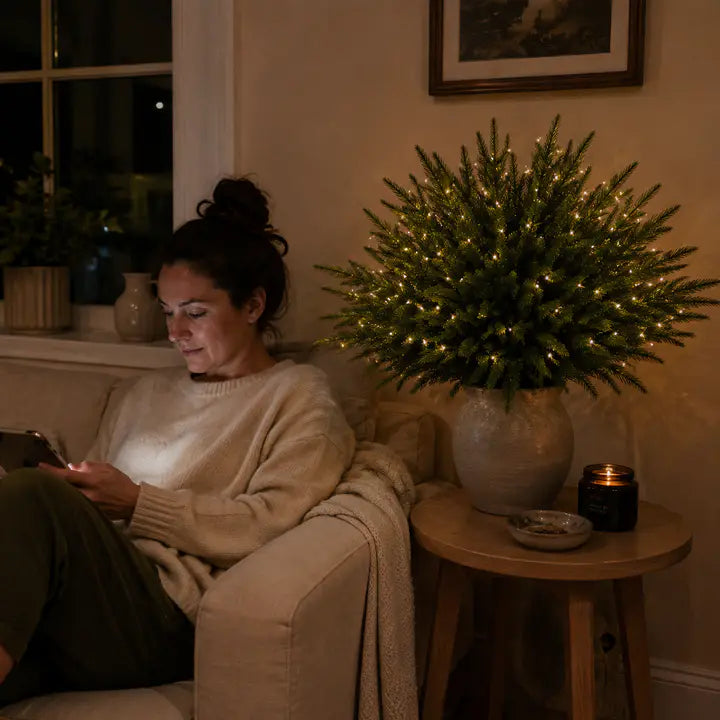 Enchanted evergreen pine glowing as a favorite seasonal decoration