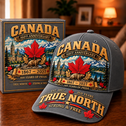 49% OFF -  Canada 160th Anniversary 1867–2027 – Premium Heritage Cap | Cotton-Poly Blend • Detailed Embroidery • Adjustable Fit