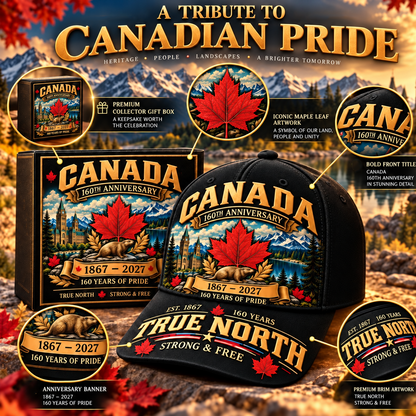 49% OFF -  Canada 160th Anniversary 1867–2027 – Premium Heritage Cap | Cotton-Poly Blend • Detailed Embroidery • Adjustable Fit