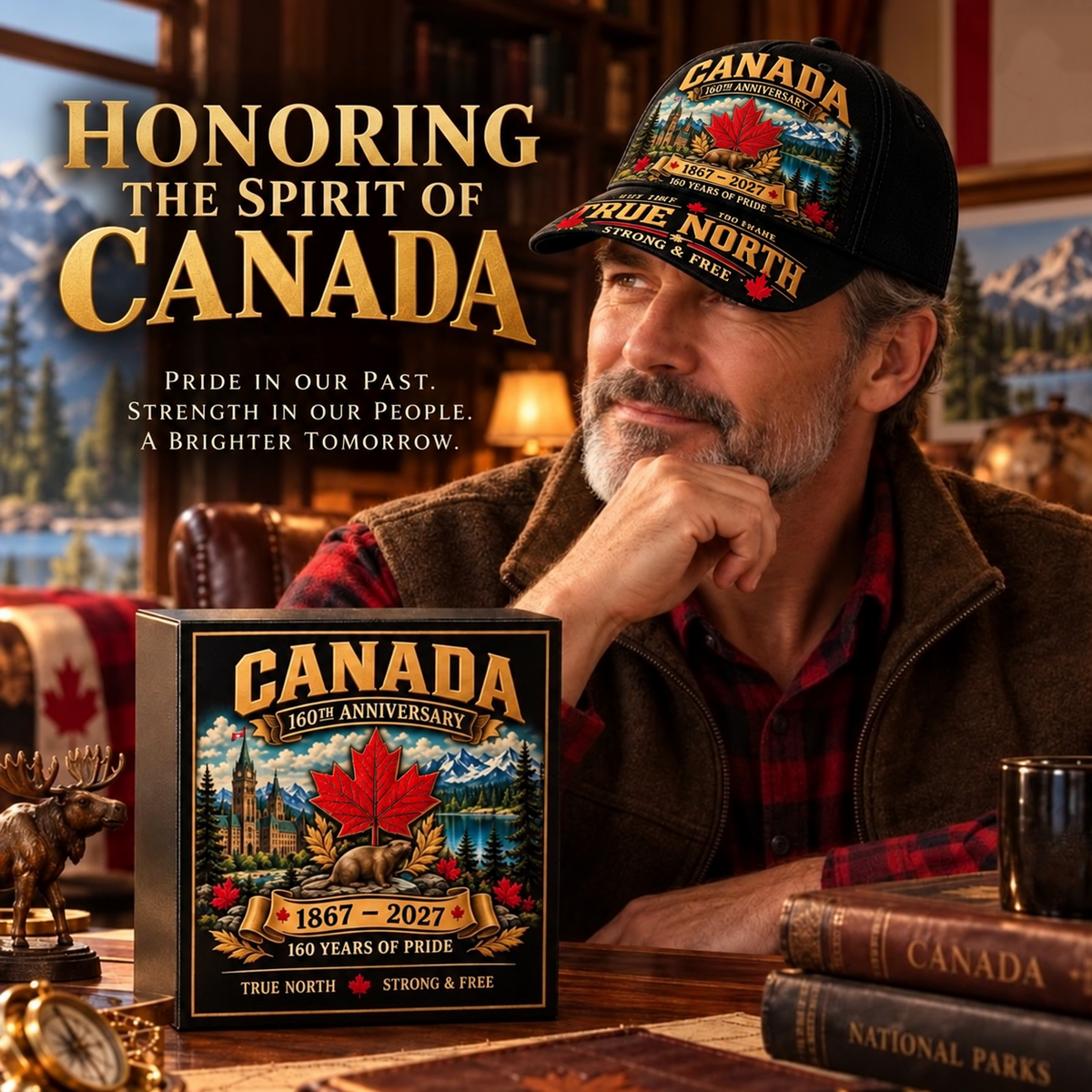 49% OFF -  Canada 160th Anniversary 1867–2027 – Premium Heritage Cap | Cotton-Poly Blend • Detailed Embroidery • Adjustable Fit