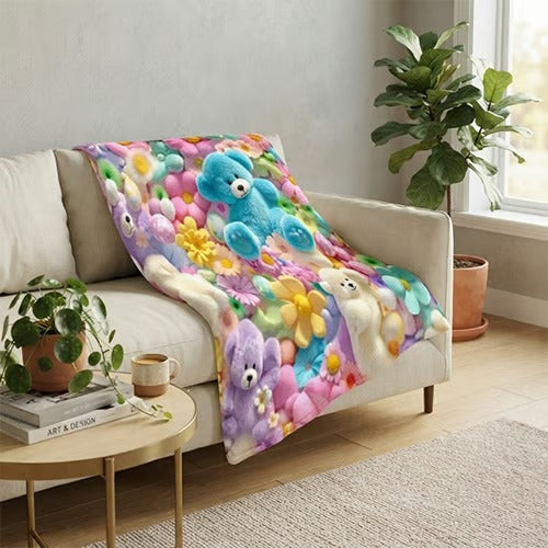 Cute Plush 3D Throw Blanket