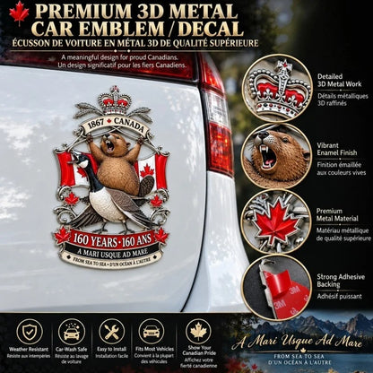 🍁Canada 160th Anniversary “A Mari Usque Ad Mare” Tribute Metal Car Emblem