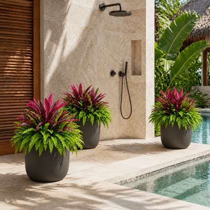💥BUY 1 GET 1 FREE (2 PCS)🔥 48' Large UV-Resistant Artificial Fern & Red Dracaena Decorative Plants – Full, Lush & Fade-Resistant!