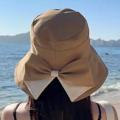 Last Day 49% OFF🔥👒Summer Hot Sale☀️Women's Bowknot Wide Brim Sun Protective Hat