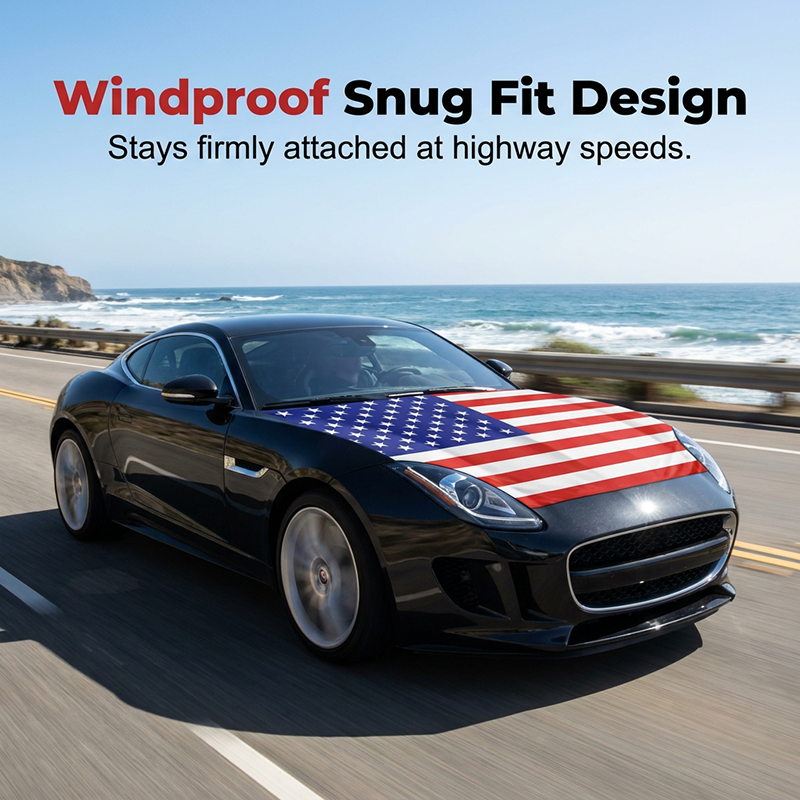 🔥Last Day Promotion🎁Patriotic Car Hood Flag Cover - ⭐ Turn Any Vehicle Into A Patriotic Statement