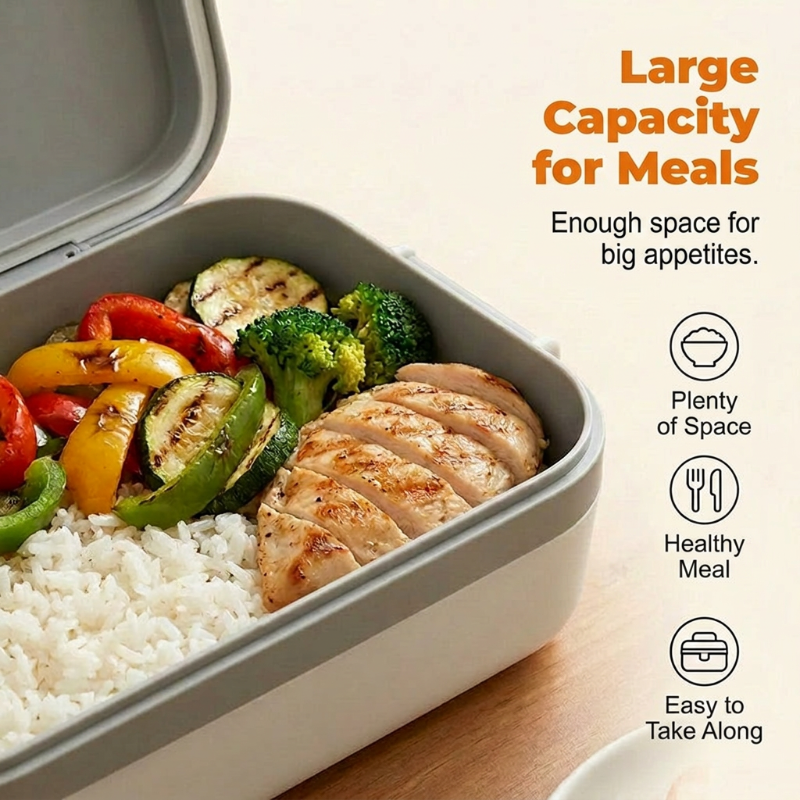 🍱 LIMITED-TIME 50% OFF! ✨ Portable Electric Lunch Box – Self-Heating, 7200mAh, 304 Stainless Steel 🔋